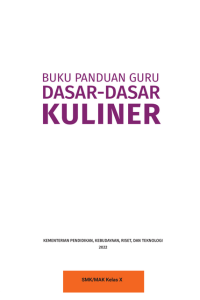 Image of Buku Panduan Guru Dasar-Dasar Kuliner untuk SMK/MAK Kelas X